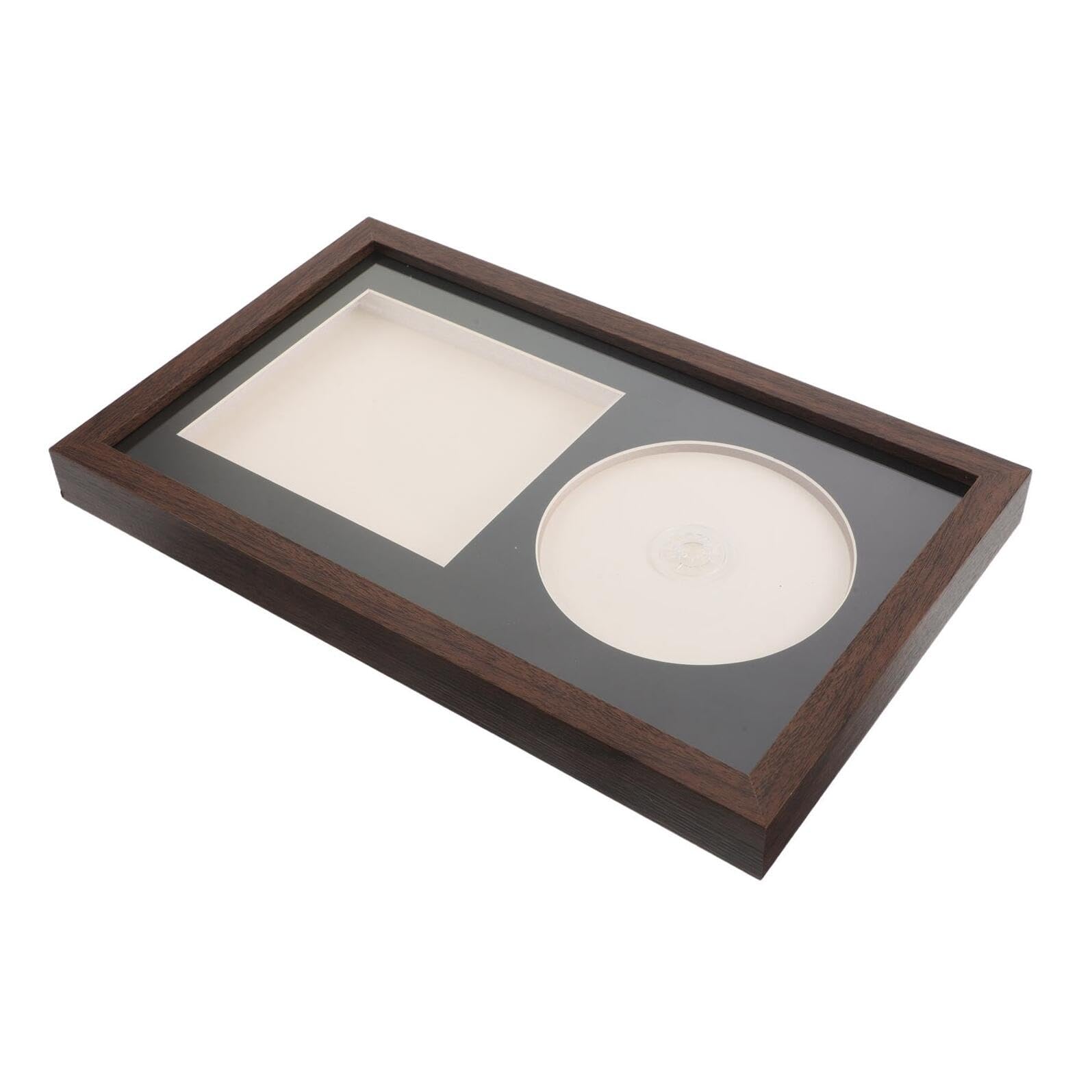 Sosoport Supporto per Dischi in Vinile in Legno Cornice Espositiva 3d per Collezione Musicale, Porta Album da Parete da Scrivania, Organizer per Esposizione CD e Vinili per Appassionati
