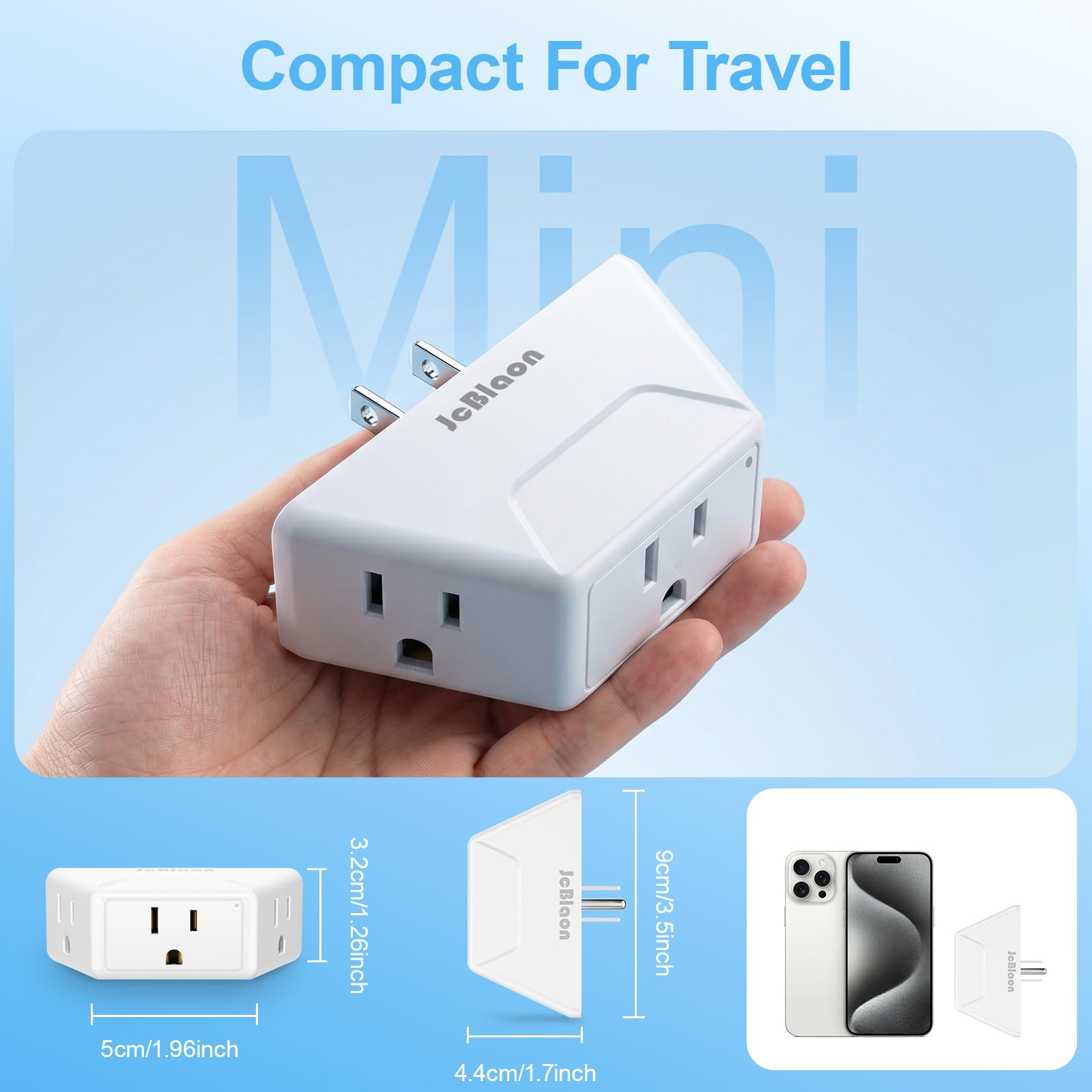 Outlet Extender 3 Pack - Space Saving Wall Plug -6