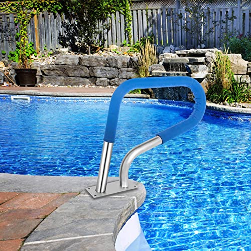 Barandal para piscina acero inoxidable con agarre azul miniatura 1