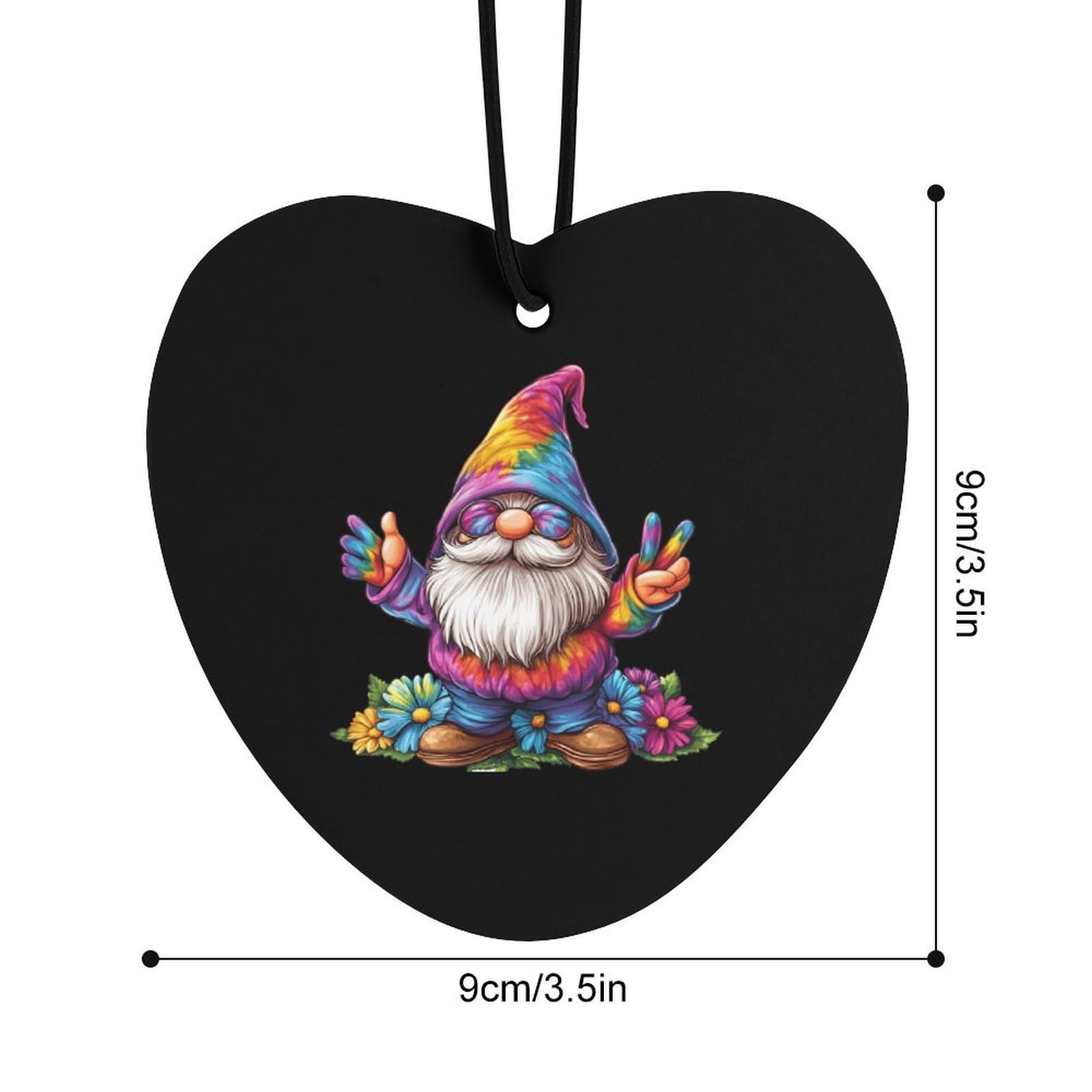 Tie-Dye Gnome Peace Sign Car Air Freshener Hanging Aromatherapy Tablets for Car Accessories Love form