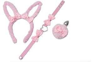 18+ Pretty Pink Bunny Rabbit Pet Play Set with Ears Collar Anal...
