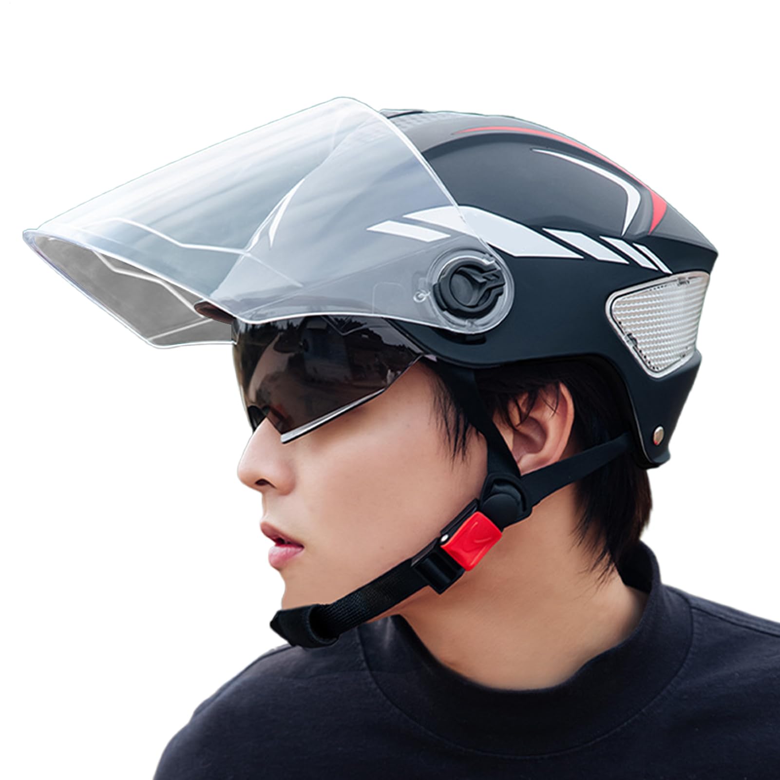 Casques de moto double visière réglable et anti-transpiration - 8
