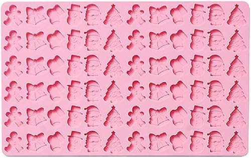 Molde de silicona flexible de grado alimenticio 3D de 72 cavidades para Navidad, resina de arcilla, cerámica, caramelo, fondant, chocolate, jabón,