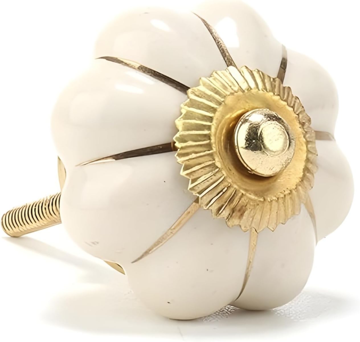 Perilla Home Set of 6 Ceramic Knobs for Cabinet & Drawers Decorative Knobs for Home Kitchen Cabinet Hardware Cupboard Glass Door Dresser Wardrobe and Drawer Pulls (Off White, Round)