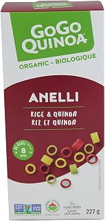 GoGo Quinoa Pasta Rice & Quinoa Anelli with Beets and Turmeric | Organic | Gluten-Free | Non-GMO | Vegan | Made in Canada | Corn-Free, Dairy-Free, Egg-Free, Soy-Free | 227g