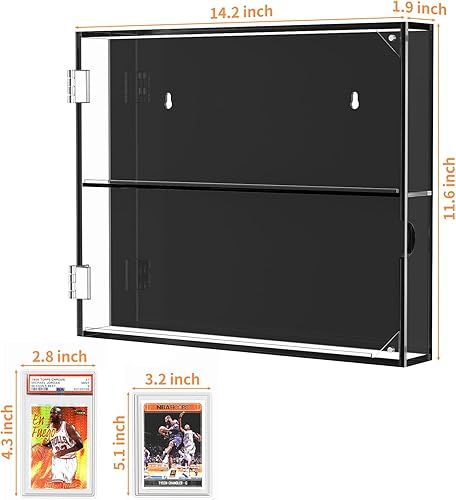 Miniatura 7 de FEMELI Estuche acrílico para tarjetas de béisbol, marco de tarjetas coleccionables con 8 grados con protección UV, funda para tarjetas deportivas de