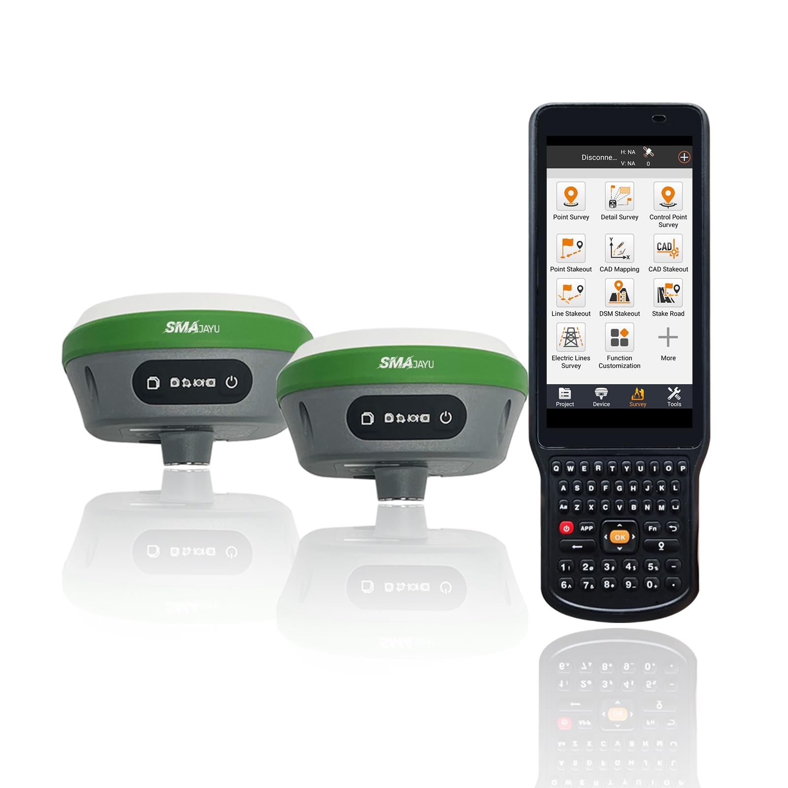 SMA26 IMU RTK GPS Survey Equipment for Land Surveyor 1cm-2.5cm Accuracy, kilometers Range in Different Environment,30°-60° Tilt,NOAA certificated(exclude Tripod&Pole)