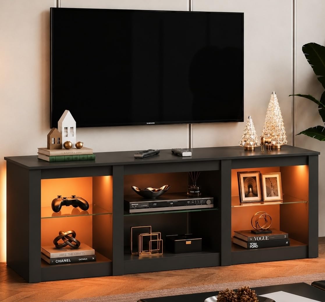 WLIVE Modern LED TV Stand for 65 70 Inch TV