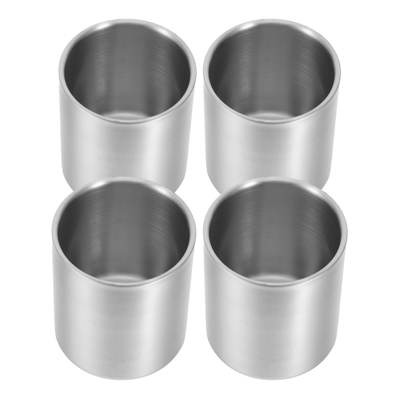 Vasos de acero inoxidable de doble pared de 200 ml apilables y ligeros (set de 4)