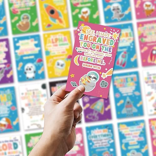 Miniatura 4 de 60 tarjetas de versículo bíblico para niños: 2 x 3.5 pulgadas, escritura positiva y tarjetas de oración, versículos surtidos, devocionales diarios,