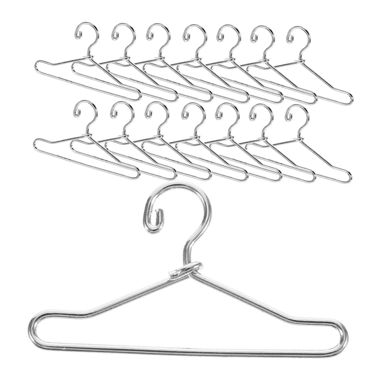 Cabilock 25pcs Baby Doll Mini Clothes Hangers Tiny Doll Dress Hanging Rack for Boys and Girls Delicate Small Hangers Sturdy Iron Material Decorative Mini House Hangers for Collectors