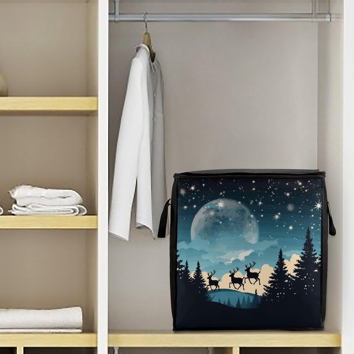 Christmas Winter Storage Bags Moving Bags Storage Bins | Comforter Storage Bag Reinforced Handles & Zippers Foldable Closet Organizers and Storage for Blanket Pillow Clothes