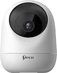 Sieco Câmera de Segurança IP Wi-Fi S33, Resolução 3MP (2048x1536), Pan/Tilt 360°, Visão Noturna, Áudio Bidirecional, Detecção de Movimento, Compatível com Alexa e Google - Garantia 3 Anos