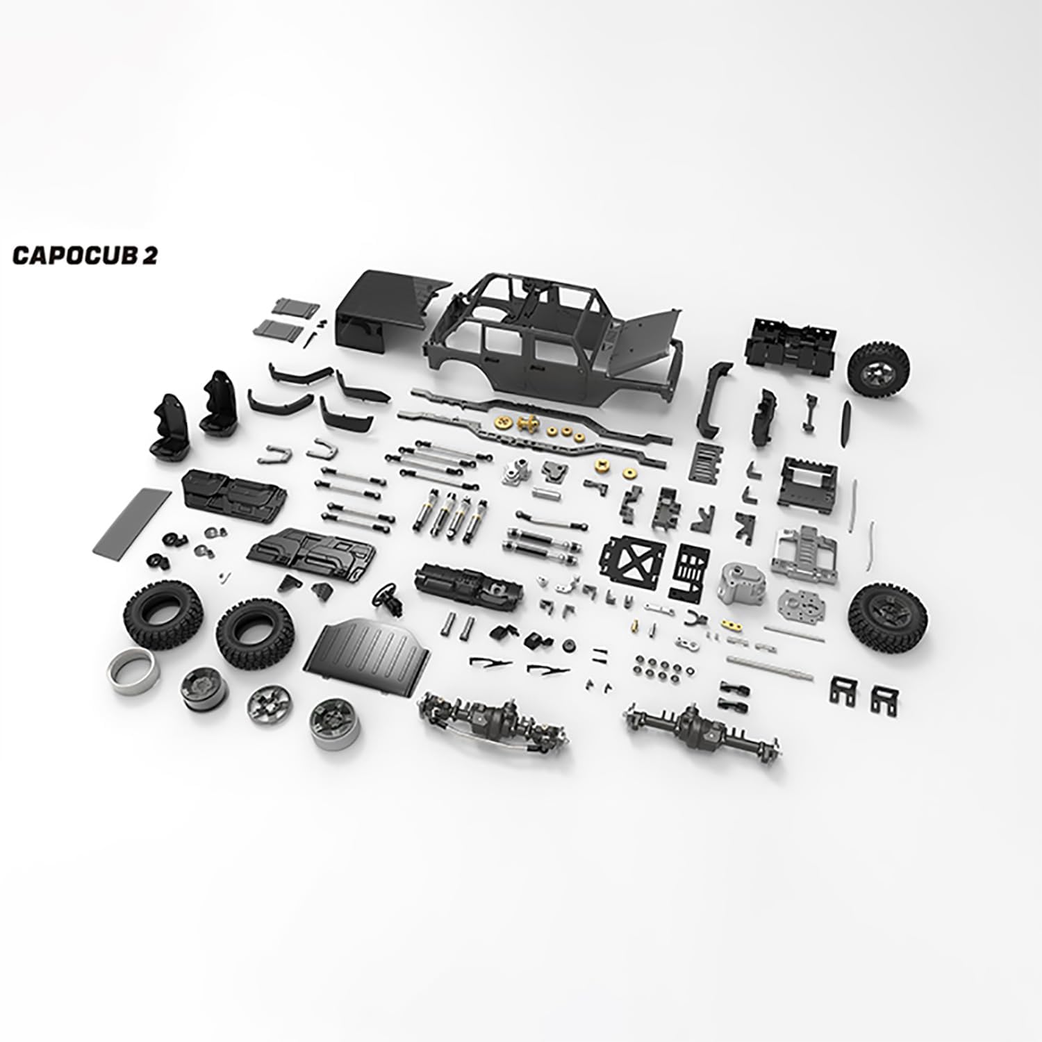 TOUCAN RC HOBBY CUB2 JK KIT 1/18 Metal Chassis Crawler RC Car 2Speed Gearbox Differential