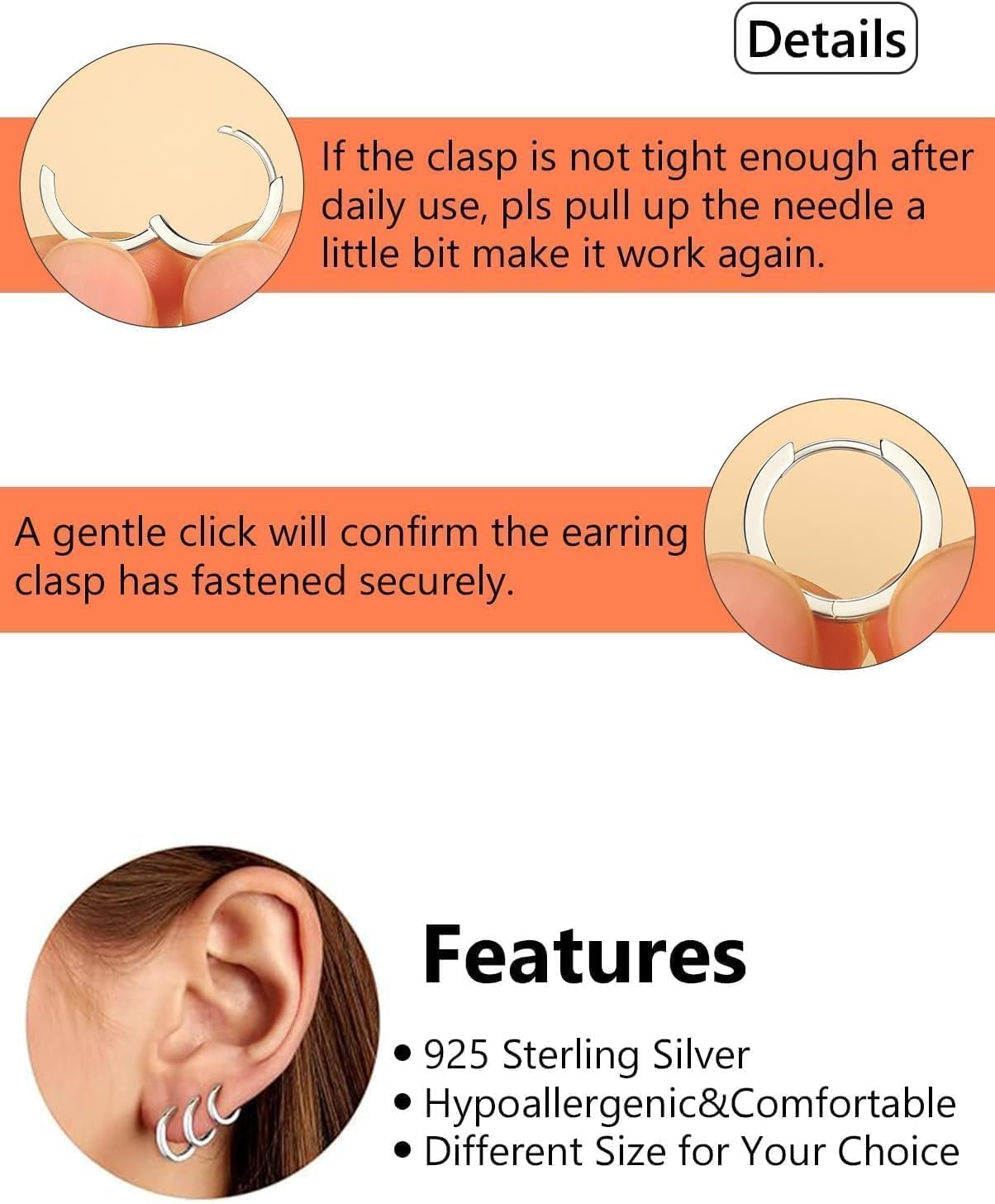 Silvora 925 Sterling Silver Small Hoop Earrings for Women Huggie Earrings Hypoallergenic Cartilage Earrings Tiny Hoops 6mm/8mm/10mm/12mm/14mm/16mm/18mm/20mm - Image 9