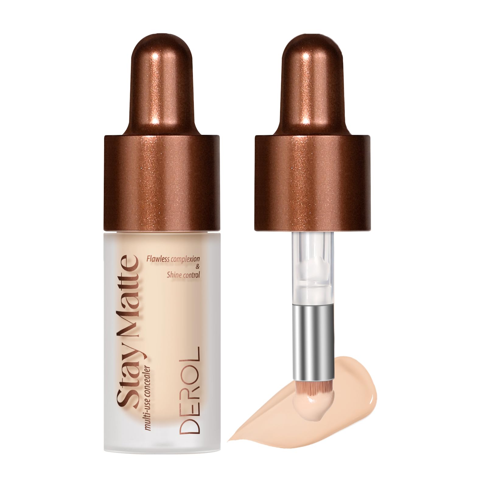 Foundation Makeup,Soft Beige Full Coverage Foundation Makeup（Built-in brush）Vegan & Cruelty-Free-Oil Control Flawless Concealer Cover Facial,Natural Blemish Face Makeup(03#)