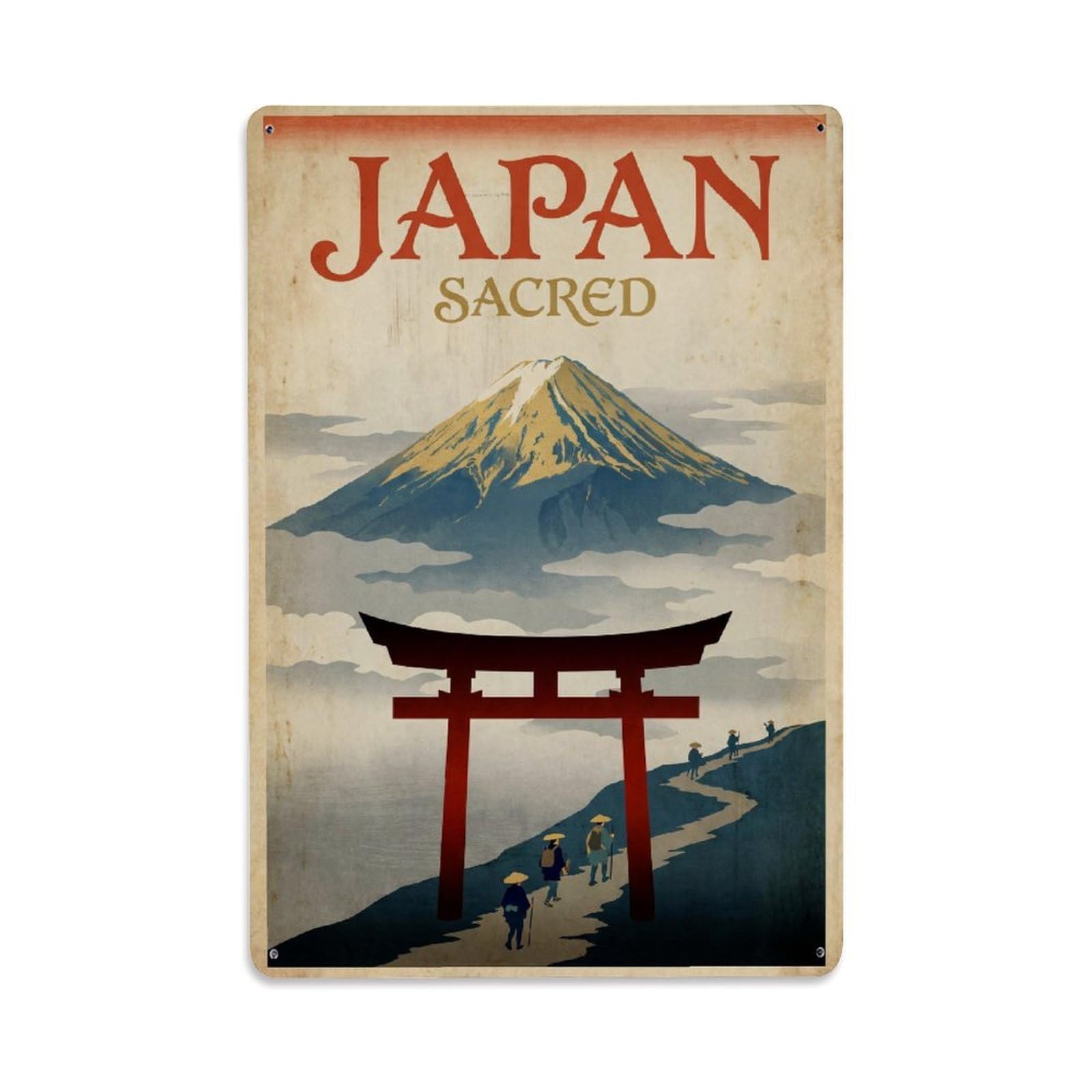 Metal Tin Sign Vintage Travel Japan Sacred