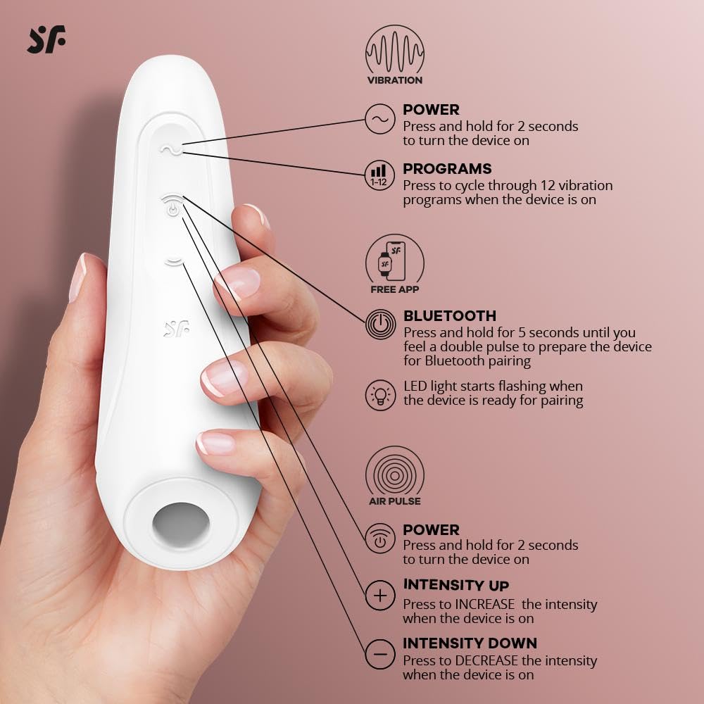 Satisfyer Curvy 1 Connect App | Vibrador Ondas de Presión | Juguetes Eróticos para Pareja sexuales | Succionador de Clítoris Femenino | Juguetes Sexuales con App