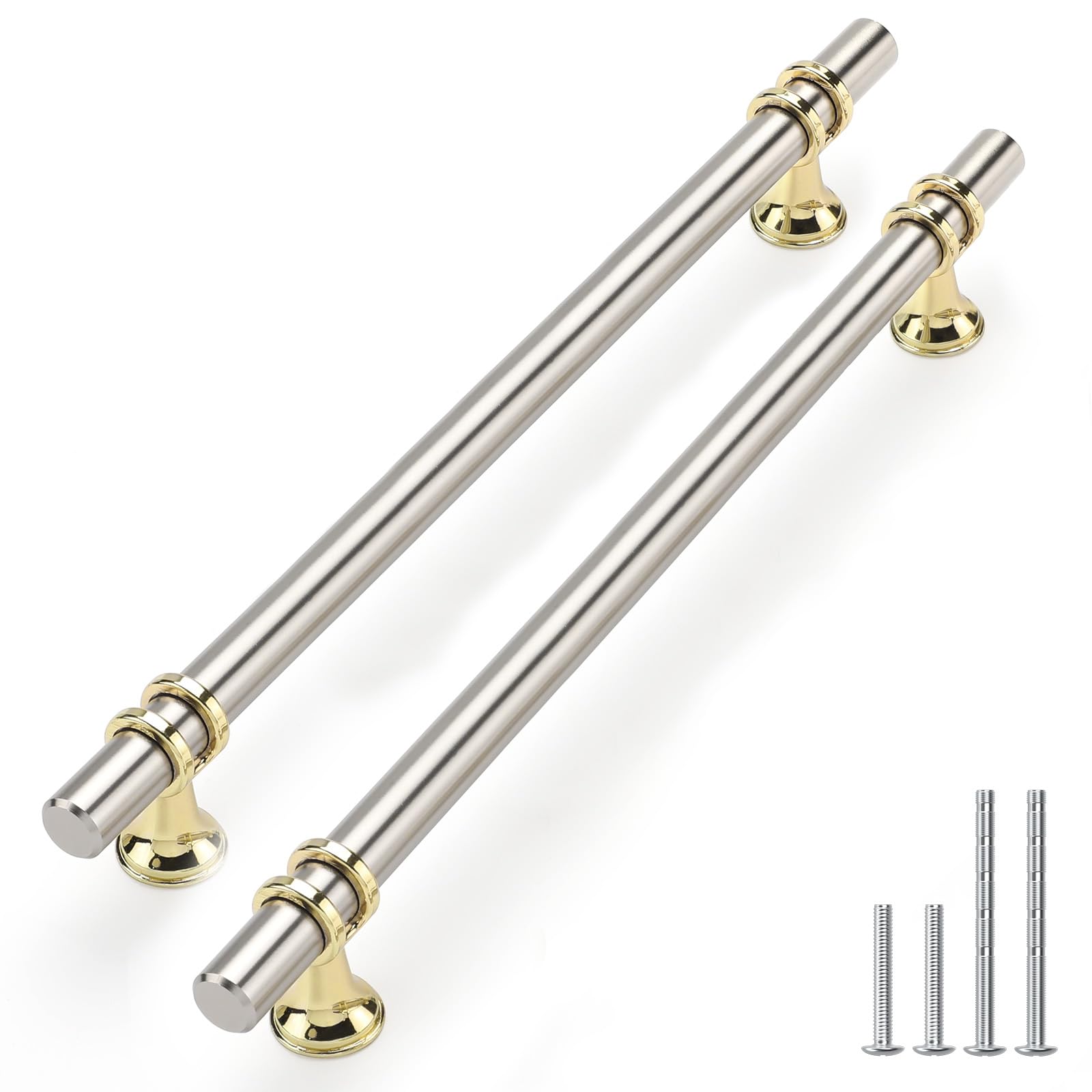 Rergy 10 Pack 3 Inch Hole Center Brushed Nickel and Gold Cabinet Pulls — Amazon image 30