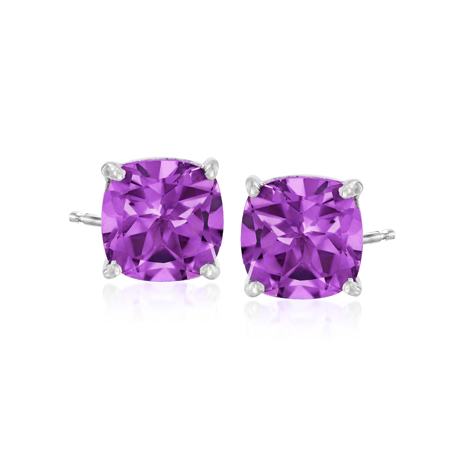 Ross-Simons 4.90 ct. t.w. Amethyst Stud Earrings in Sterling Silver