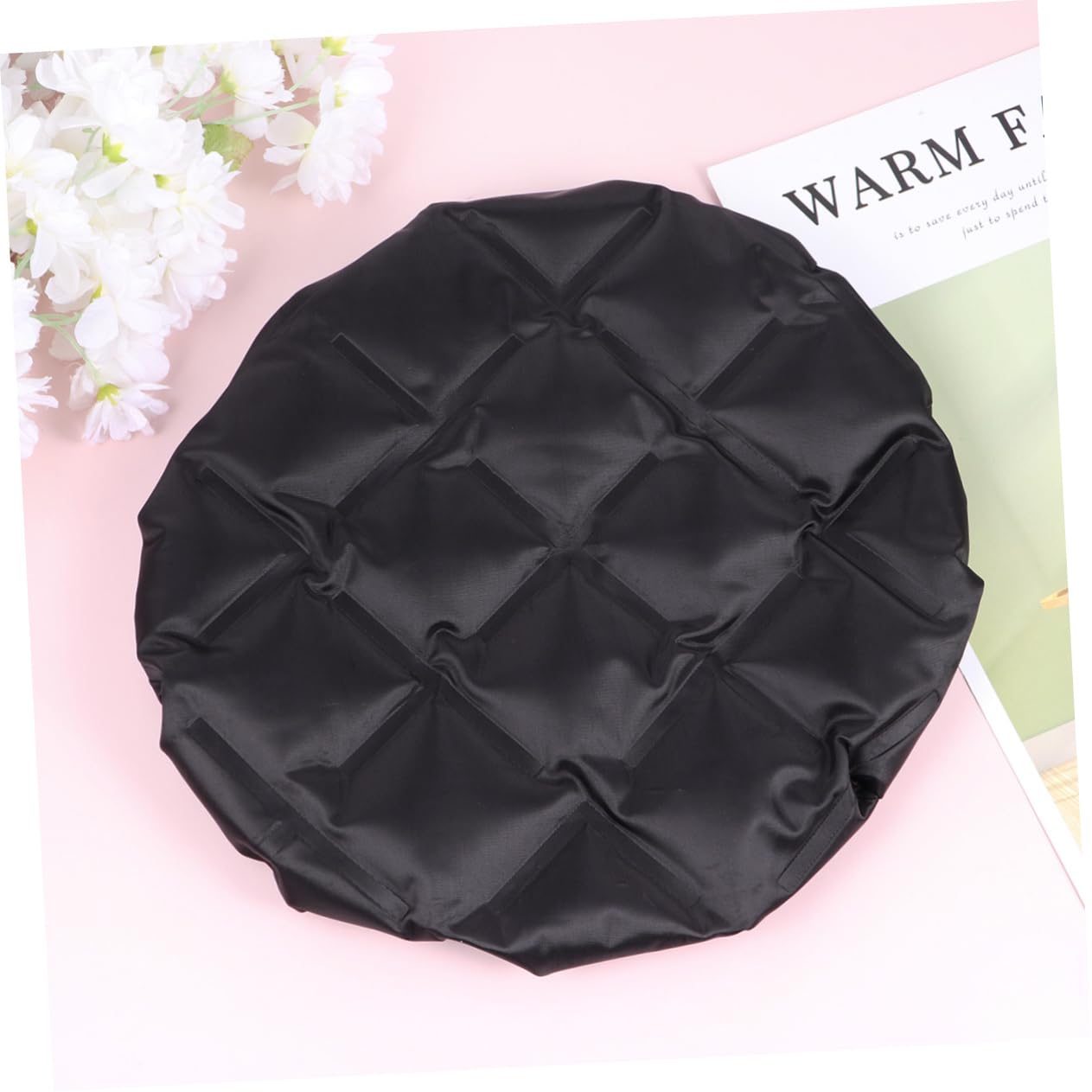 FOMIYES Gorro Térmico Cabello Negro Gel y Tela, Función Inalámbrica de Calentamiento y Relajación de Folículos para Uso en Casa y Salones Profesionales
