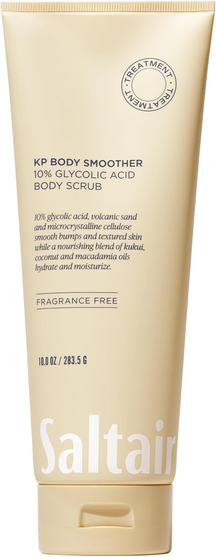 Saltair KP Body Scrub. 10% Glycolic Acid Treatment with Volcanic Sand and Plant Moisturizers. Fragrance-Free Physical Chemical Exfoliator. Exfoliating Body Scrubber for Rough Bumpy Skin, 10oz.