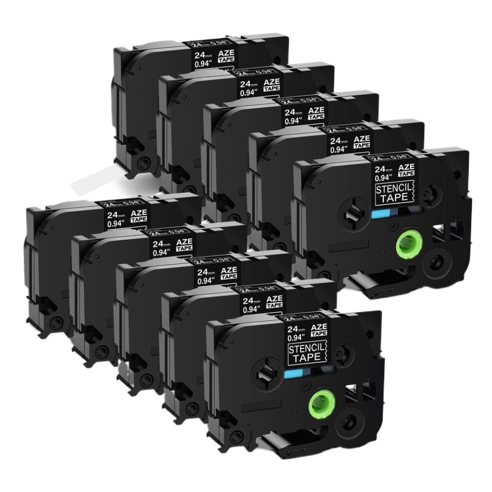 Nastro Etichette Incisione Non Adesivo 10 Pezzi 18mm 24mm 36mm Compatibile Con STE141 STE-151 161 PT530 PT550 E200(24mm)