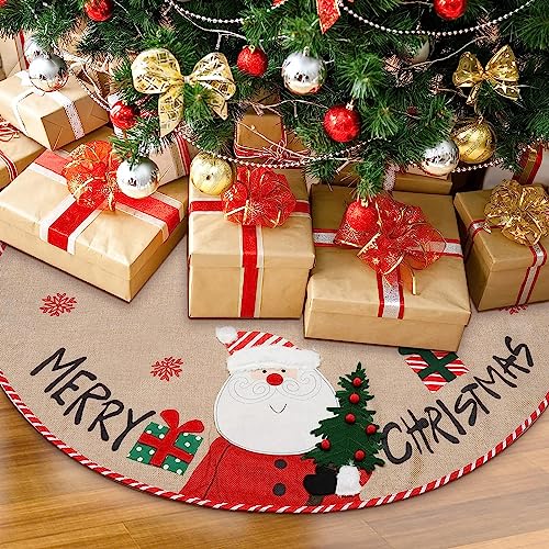 XUBX Faldas árbol de Navidad, Estera de árbol de Decoración Roja de Navidad de 42'con Cuadros Rojos para Decoraciones Navideñas, para Tejer Flores de Nieve, Alce, Rojo, Falda para árbol de