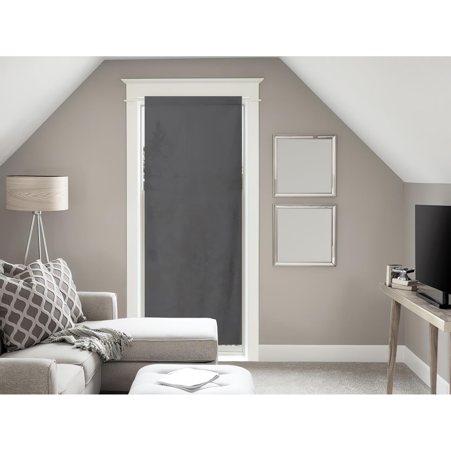 Soleil d'ocre Panama Covering Gate Window, Cotton, Anthracite, 90 x 200 cm