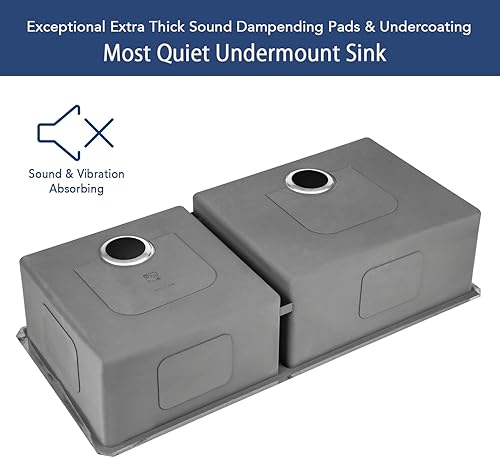 Miniatura 6 de CozyBlock 42 pulgadas x 19 pulgadas x 10 pulgadas. Fregadero de cocina de acero inoxidable calibre 16 bajo montaje 6040 con coladores