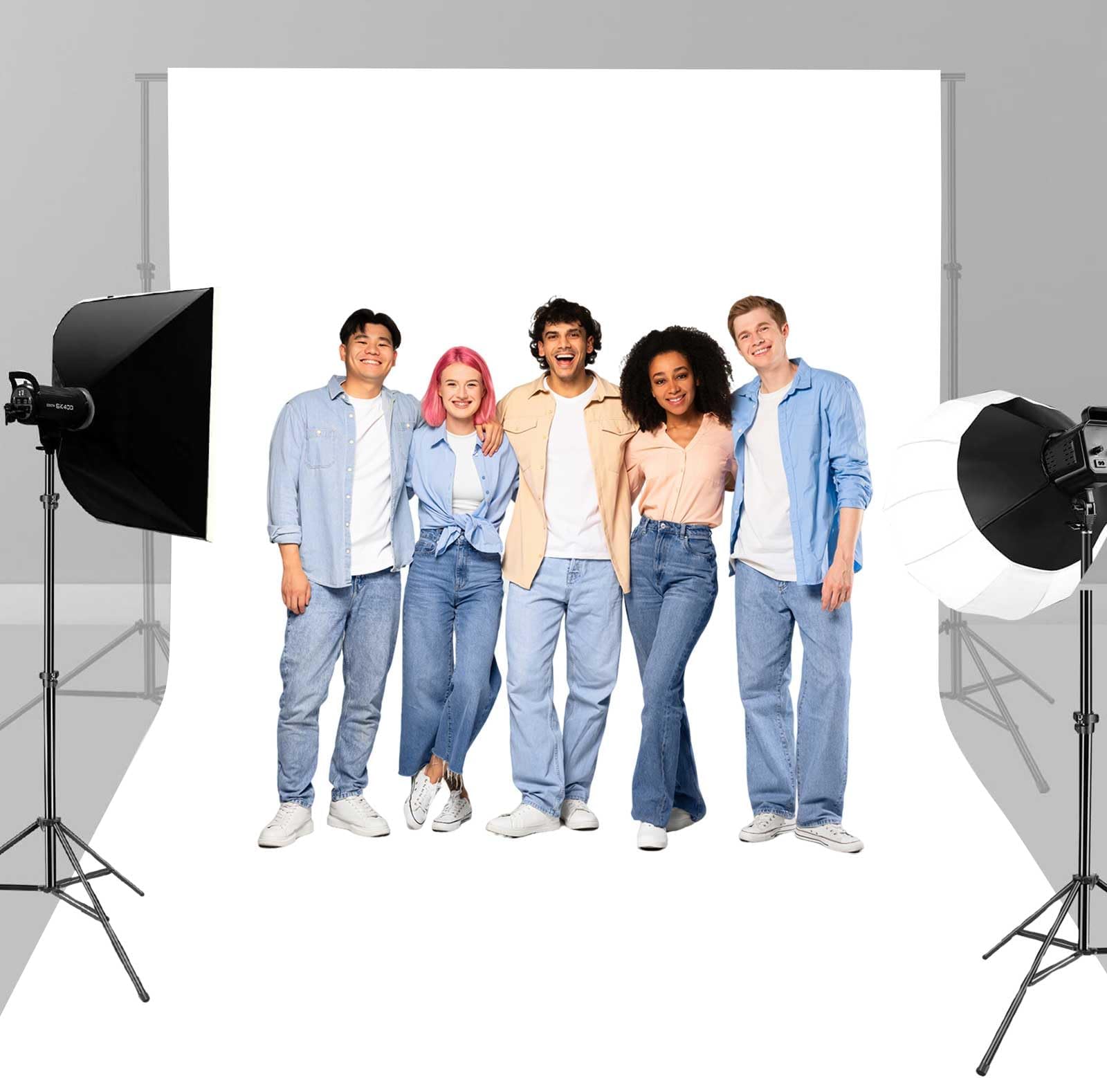 9x6FT White Backdrop for Photography, High Density Polyester Fabric Background Curtain Screen Foldable Seamless, Suitable for Photo Shooting Portrait Party Video Studio