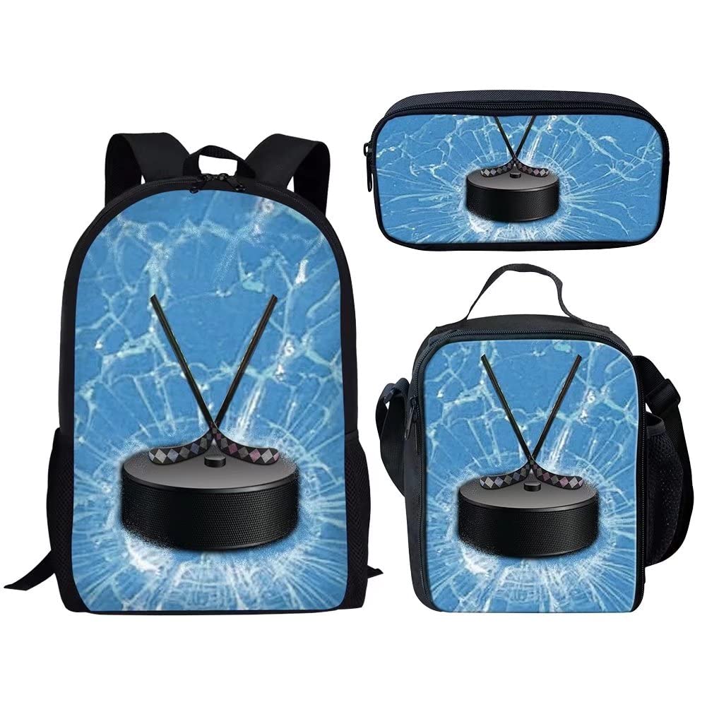 AmzPrint 3-Piece Basketball Backpack Set For Kids - 17 Inch School Backpack With Insulated Lunch Box & Pencil Bag - View #10