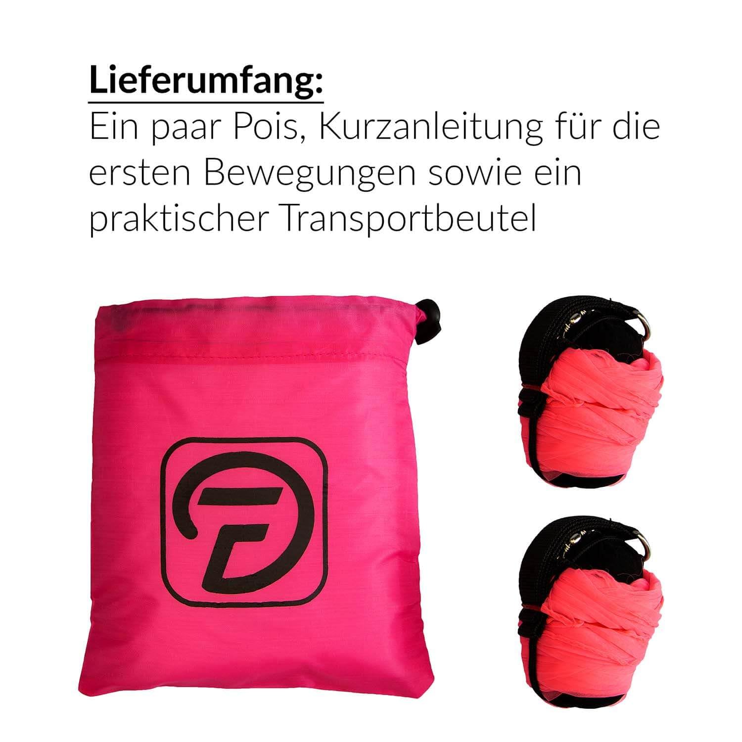 Diabolo Freizeitsport UV Licht Poi in Rosa - Engelsflügel Spinning Pois Spiral Pois Soft Pois für Anfänger und Profis