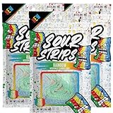 Sour Strips Flavored Sour Candy Strips, Deliciously Sour Chewy Candy Belts, Vegetarian Candies, 3 Pack (Rainbow (3-Pack))