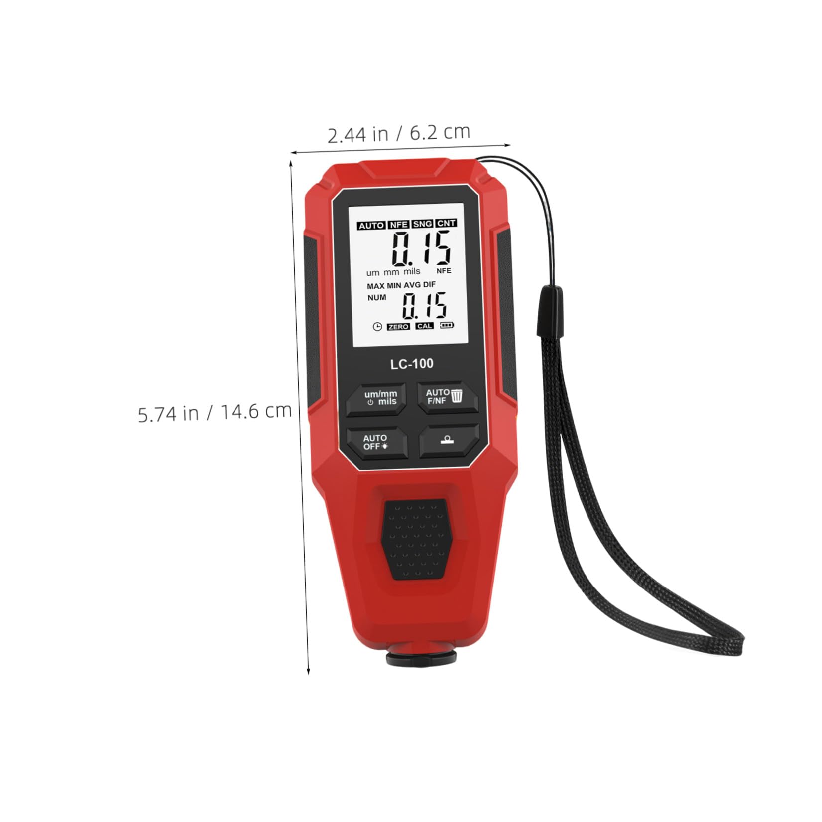Misuratore di Spessore Vernice Auto Digitale 0–2000μm