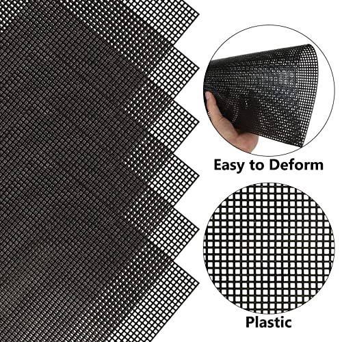 Image of 12PCS Plastic Mesh Canvas Sheets, 20x13 Inch Plastic Mesh Sheets for Crafts, Black Plastic Canvas and Embroidery Tools for Embroidery Crafting Knit