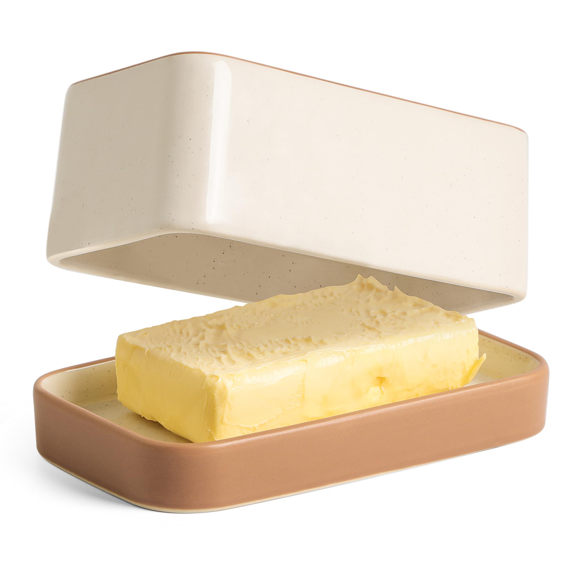 Butter Dish with Lid, Large Butter Dish for Countertop, Double-Sided Usable Design，Suitable for Fresh Spreadable Butter, Butter Container Holder for Kitchen