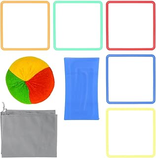 BESPORTBLE 1 Set Hopscotch Toy Outside Toy Outside Kids Toys Indoor Playset Beanbag Toss Game Plastic Toss Rings Speed Agility Training Rings Hopscotch Game for Kids Jumping Ring Game Child