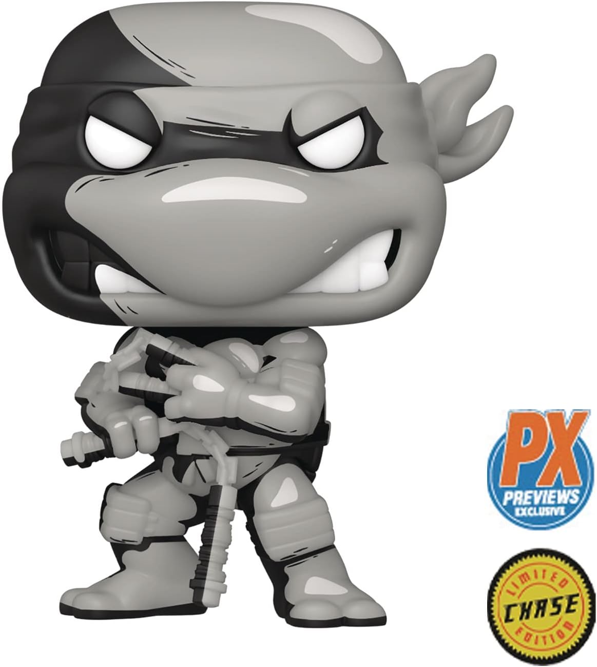 POP Teenage Mutant Ninja Turtles - Michelangelo (PX Previews Exclusive) Black & White Chase Funko Vinyl Figure (Bundled with Compatible Box Protector Case)