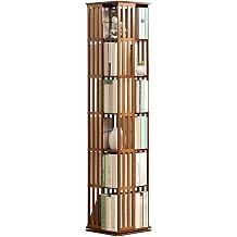 Rotating Bookshelf, 360 Rotating Bookshelf, Revolving Bookshelf Tower, Bamboo Narrow Book Shelf Organizer for Bedroom, Living Room, Study Room