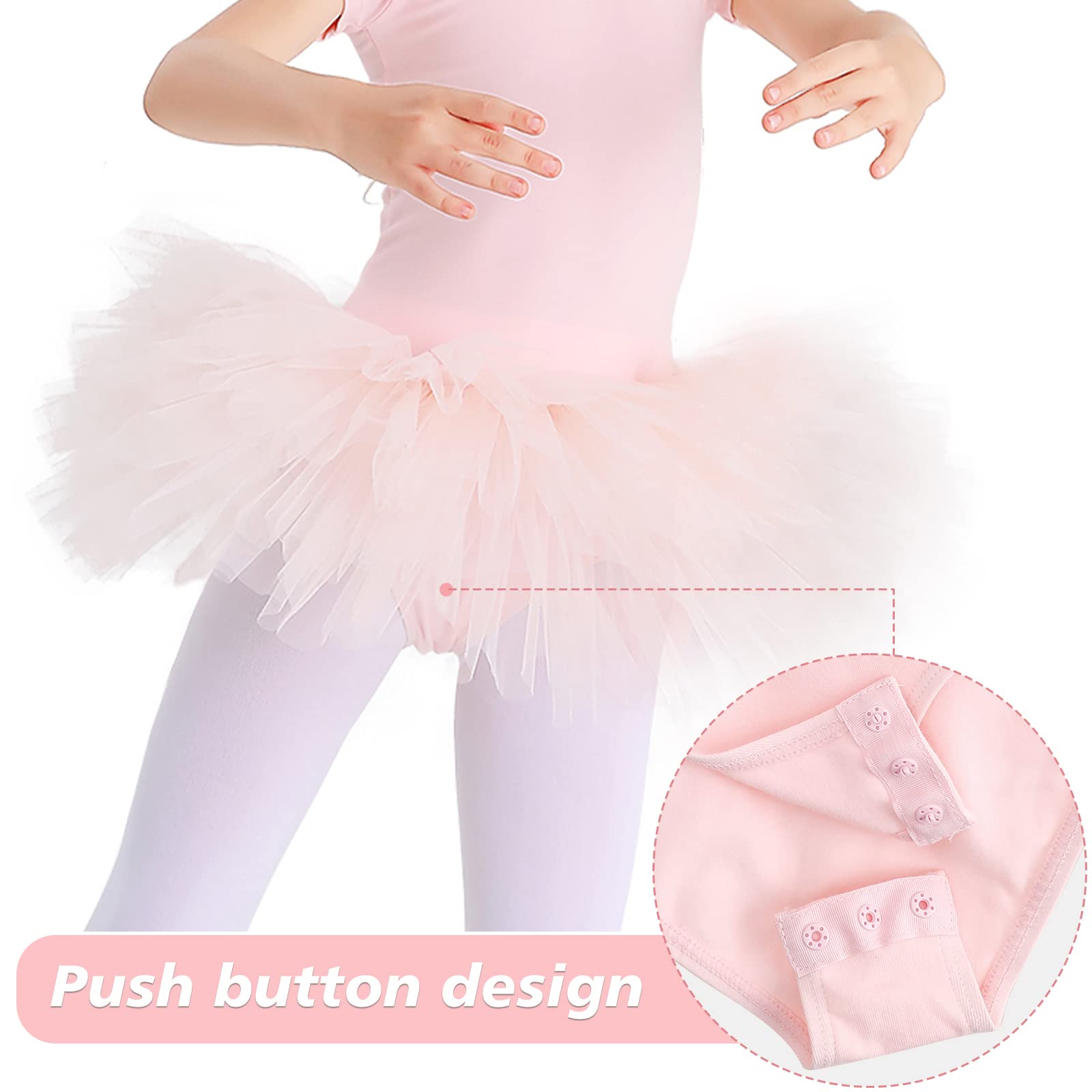 Bezioner Dziewczyna Tutu do tańca Body baletowe Leotard sukienka gimnastyczna z krótkim rękawem różowa (koń z guzikiem) 120