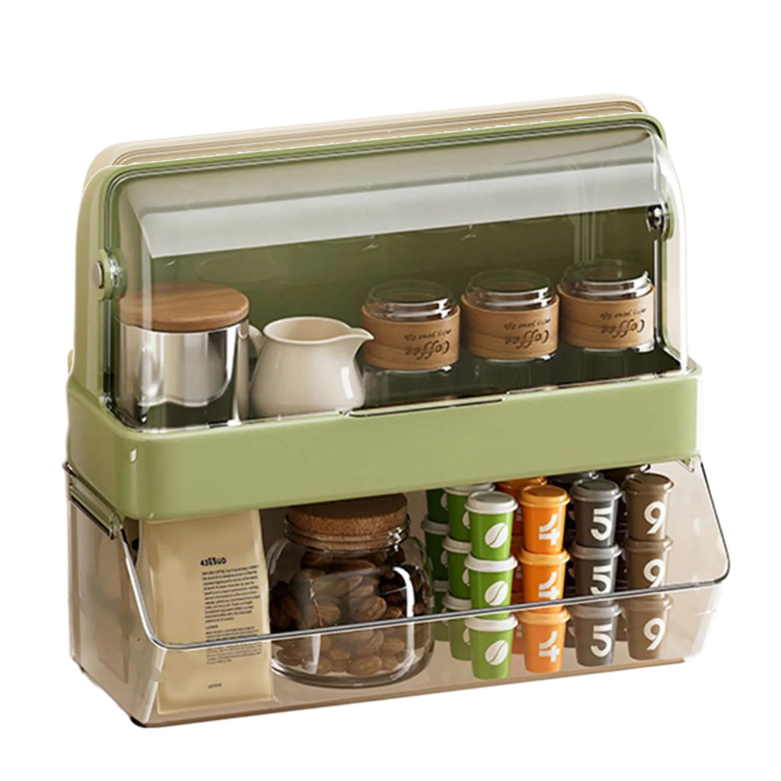 Buxuaaaa Layer Teas Bag Storage Organizers with Dustproof Lid for Countertop Kitchen Pantries Desktop Decoration Dustproof Teas Storage Rack for Desktop