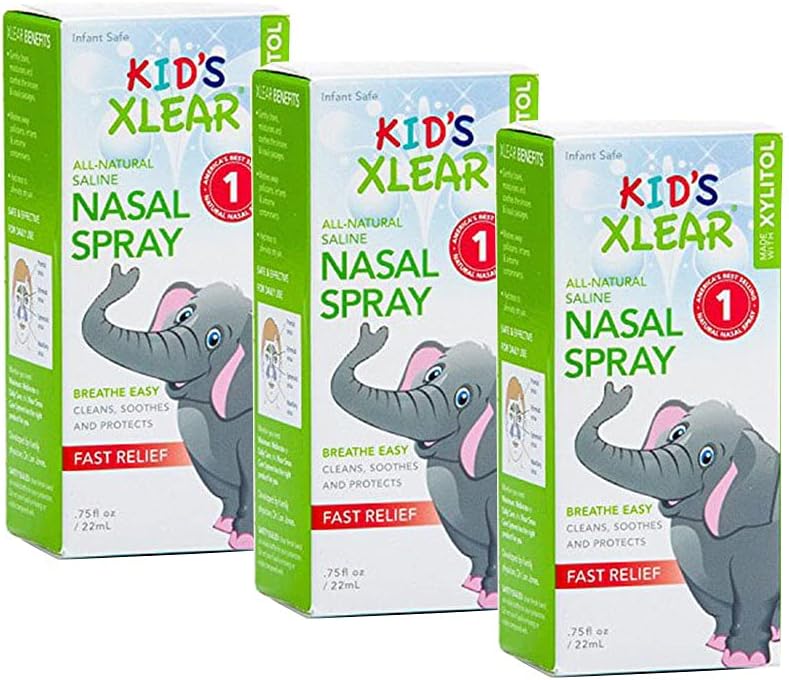 Xlear Kids' Nasal Spray, Natural Saline Nasal Spray for