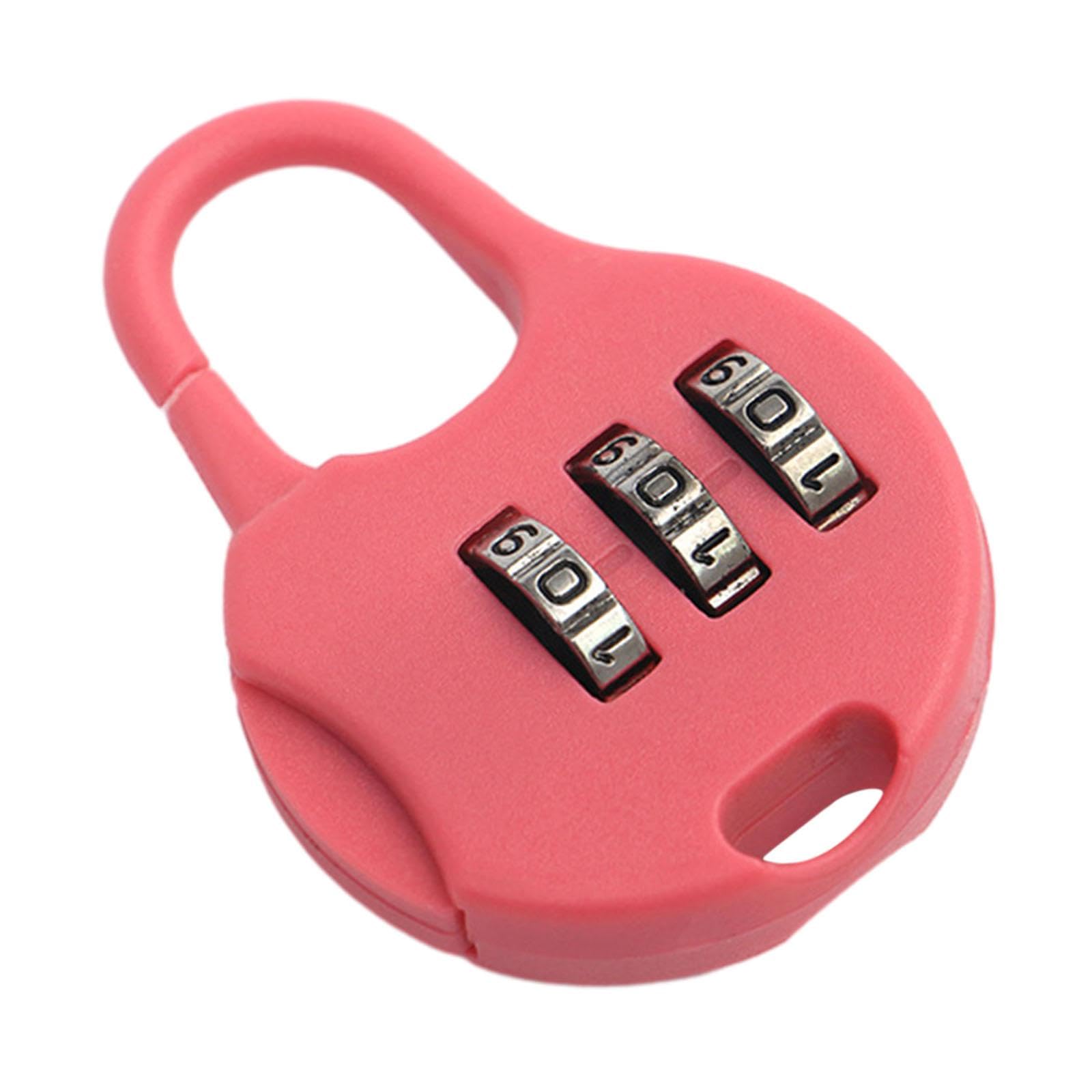 zelphora 3 digit combination padlock household drawer lock password lock luggage lock deep pink