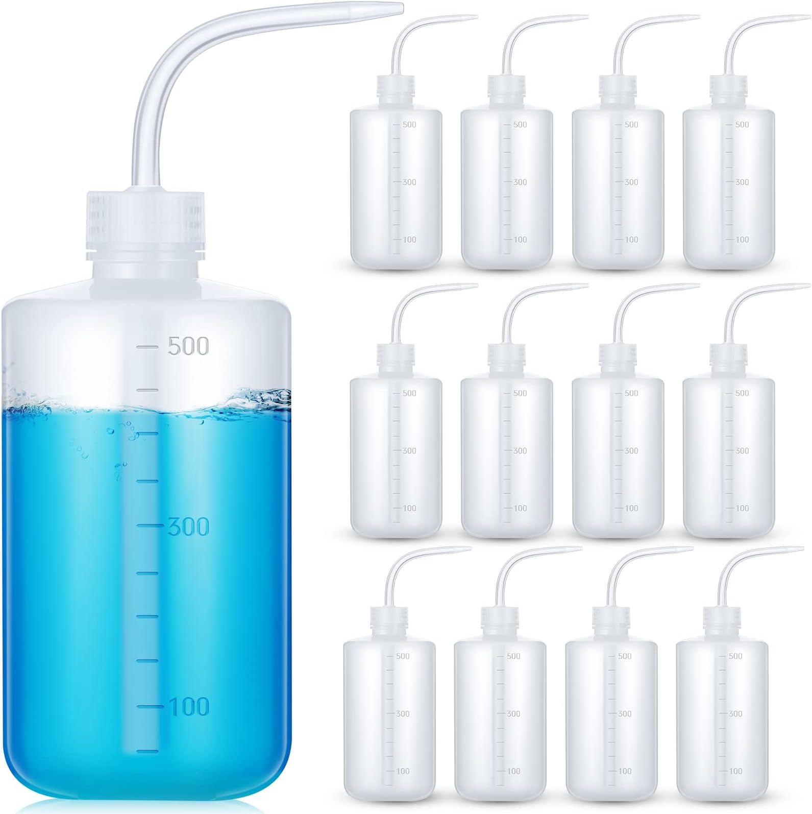 24 Pcs 500 ml Plastic Safety Wash Bottle Lab Squeeze Bottles for Liquids Tattoo Bottle Lab Wash Bottles Economy Plastic Squeeze Bottle for Medical Lab Soap Plant Succulent Washing Cleaning