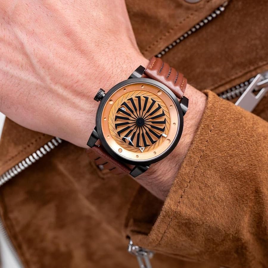 ZINVO GUNL 時計　自動巻き ZINVO GUNL 時計 自動巻き タービン型秒針がグルグル回転】時計