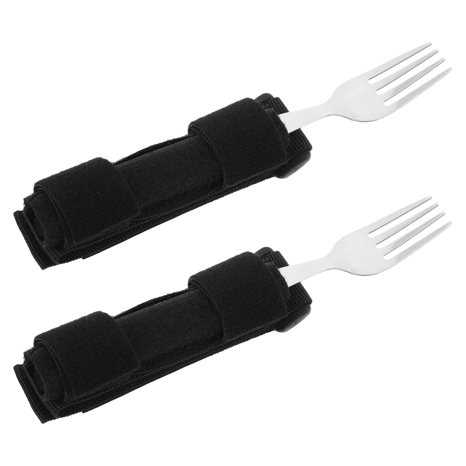 FOMIYES 2 Piezas Cubiertos Adaptativos para Rehabilitación con Soporte para Tenedor y Cuchara Ayuda Ergonómica para y Temblor de Mano Utensilios Ajustables para Ancianos y Personas con