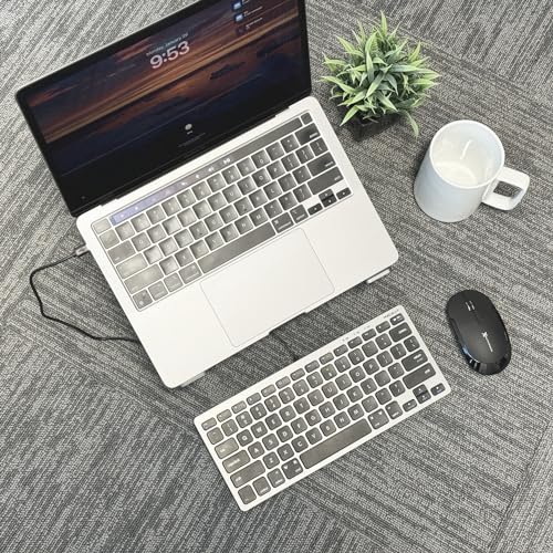 Macally Small USB C Keyboard - Plug & Play Compatible Wired Apple Keyboard for Mac mini, MacBook Pro/Air, iMac, iPad, Windows, Chromebook with USBC Port - Compact & Mini USB Type C - Space Gray