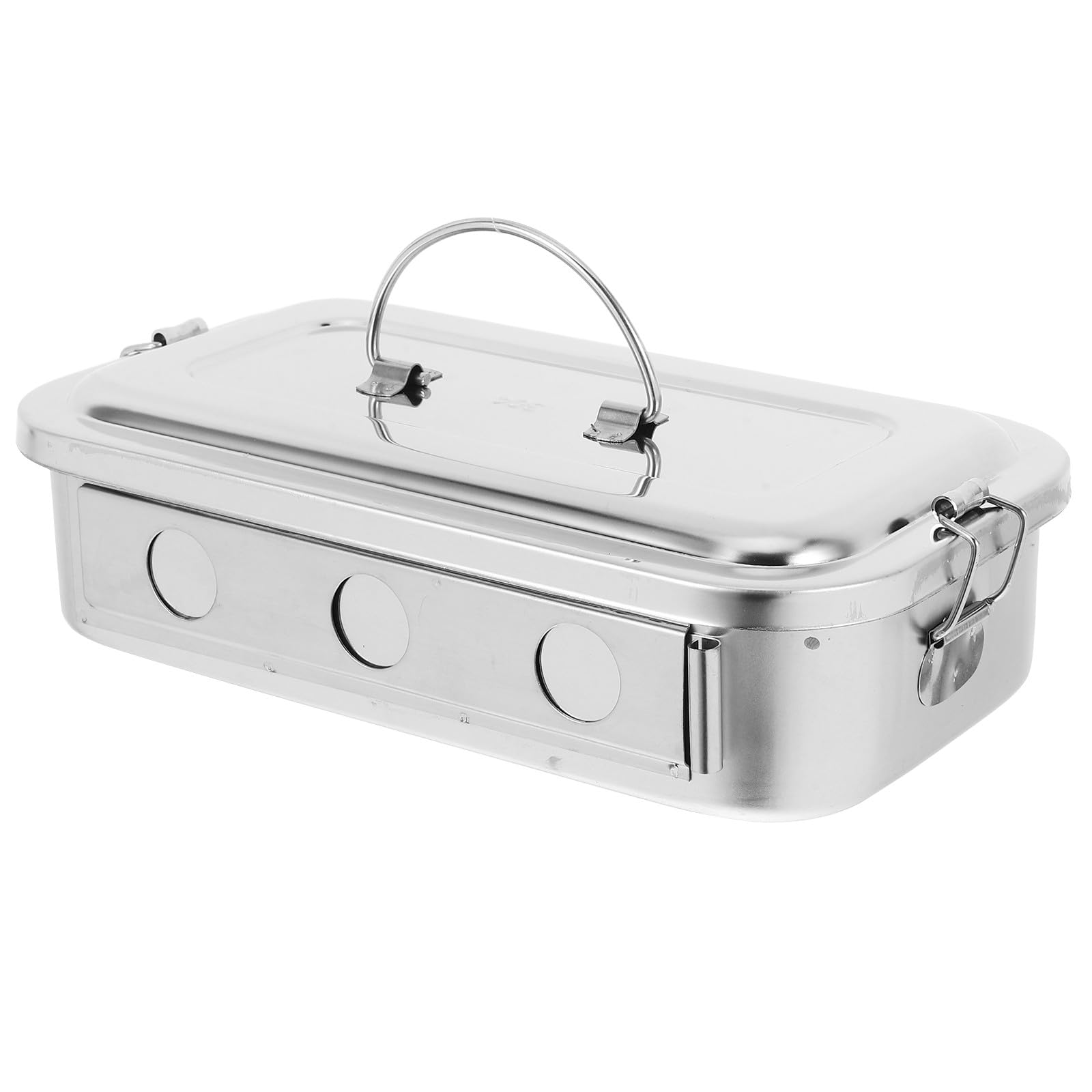 Didiseaon Bandeja de Acero Inoxidable 304 de 20 Cm con Tapa y Orificios, Caja de Esterilización para Instrumental y Médico, Bandeja de Herramientas para Control de Infecciones