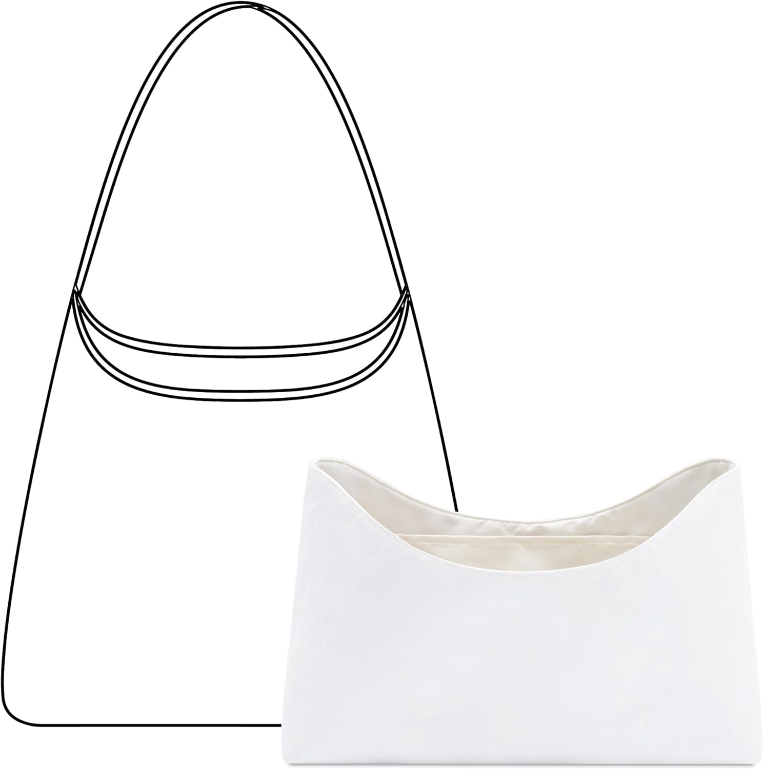 Handbag Organizer Insert for Bohème Hobo Bag, Custom Fit Inside Premium Craie Lightweight WaterResistant Purse Insert with Cup Holder Accessories